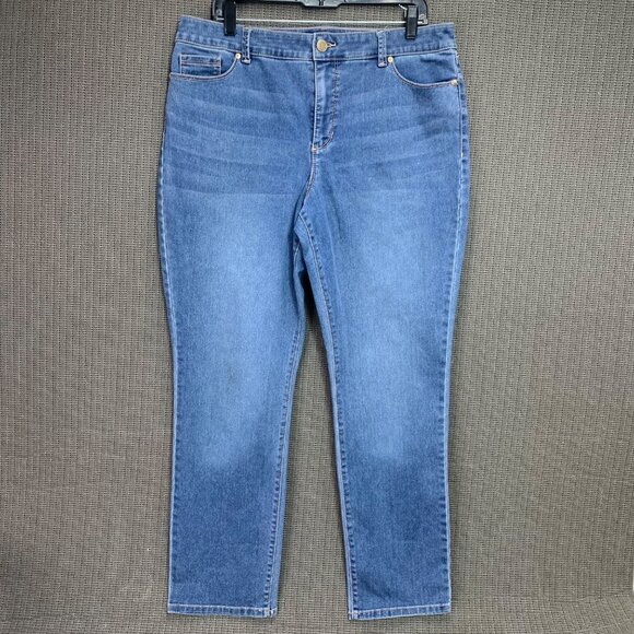 Bandolino Denim - Bandolino Amy Jeans Womens Size 14 Blue jeans Denim Straight Leg Mid Rise